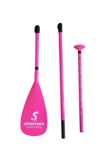 Stemax Voll-Fiberglaspaddel | 3-Piece, Adjustable, pink