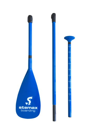 Stemax Voll-Fiberglaspaddel | 3-Piece, Adjustable, blau