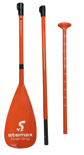 Stemax Voll-Fiberglaspaddel | 3-Piece, Adjustable, orange