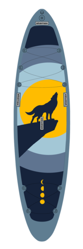 Stemax Wild Dog 11'8" x 34" | Set mit 3-p Voll-Fiberglaspaddel grau und Leash - Allround/Hunde iSUP