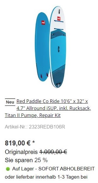 2023 Red Paddle Co Ride 10'6" x 32"